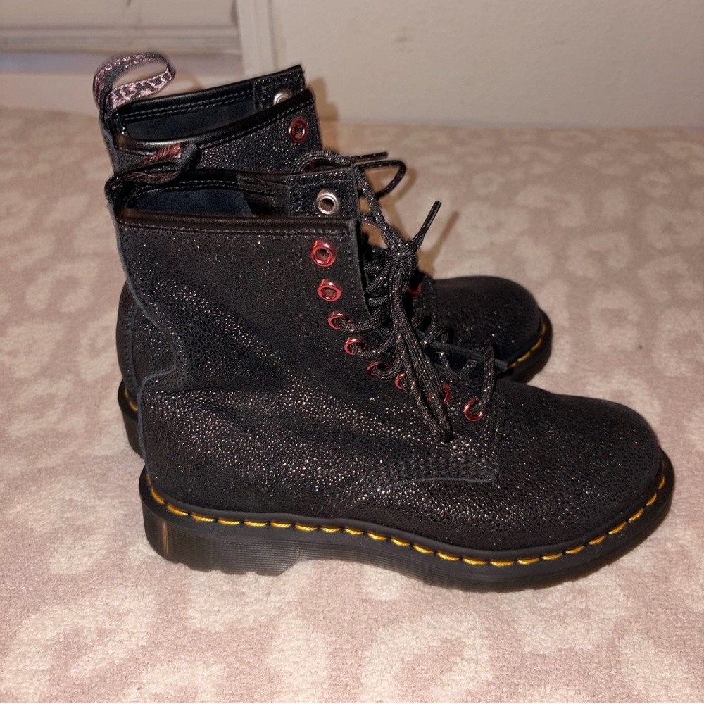Dr. Martens 1460 BEJEWELED LACE UP BOOTS MSRP$190 Soft Suede Comfortable Unique - Picture 8 of 11